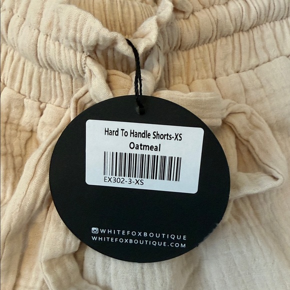 White Fox Boutique High Waist Cream Shorts - Picture 2 of 3